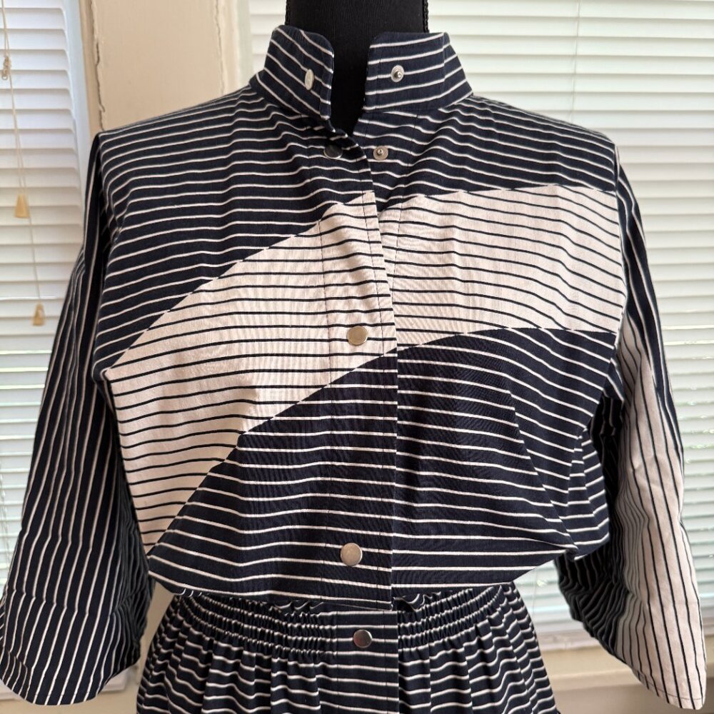 VUOKKO  marimekko small vintage constructivist 70s/80s diagonal bowie dress